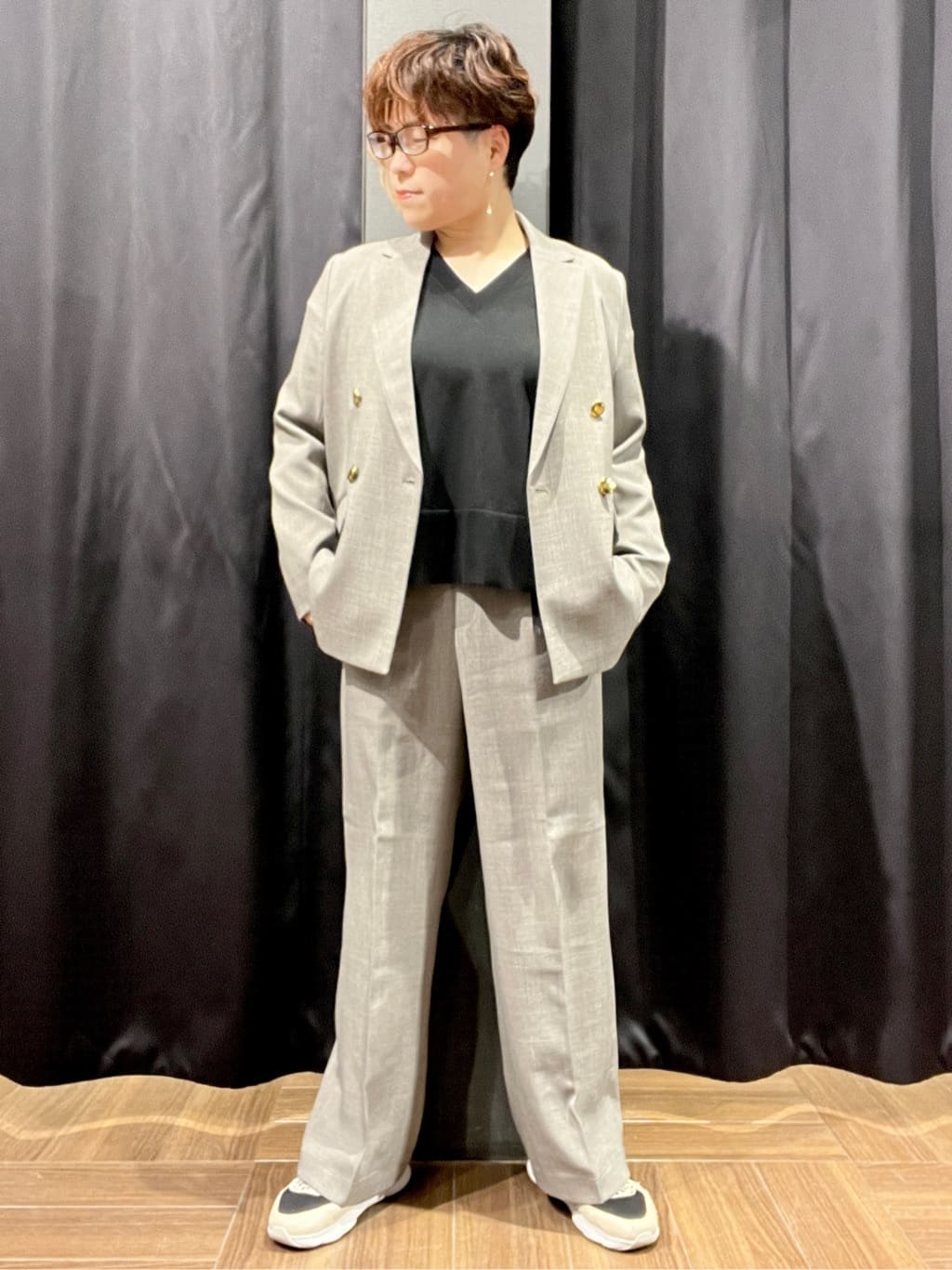 OKMKさんの「THE SHOP TK｜◆【ONOFF活躍／セレモニー／通勤】CAVIAN Wブレストジャケット／洗える」を使ったコーディネート