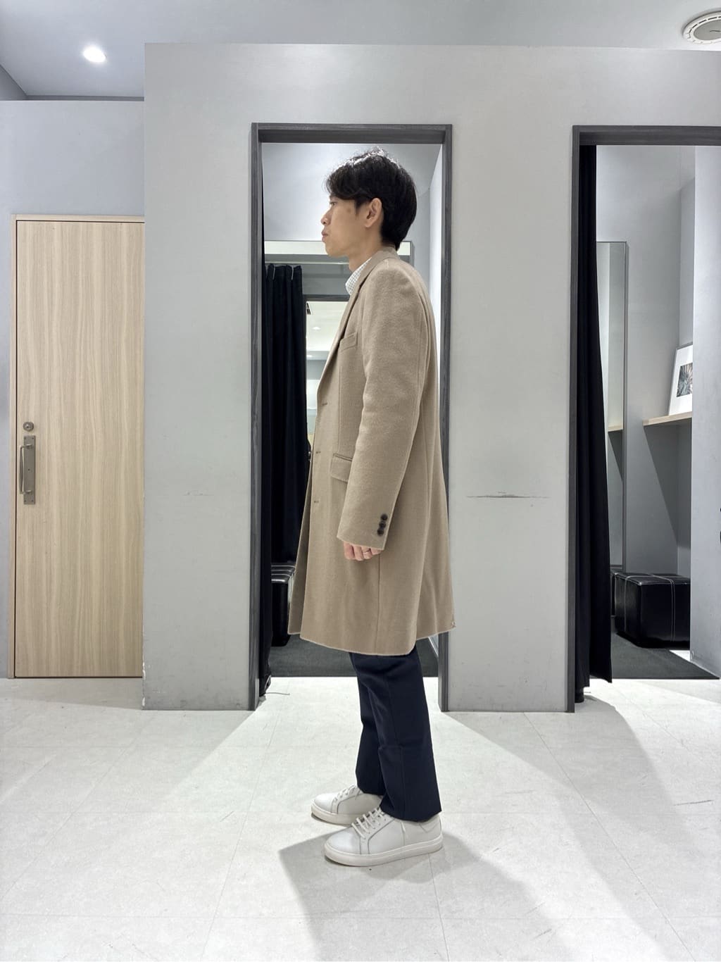 わいずみさんの「TAKEO KIKUCHI｜カシミヤブレンド ビーバー調チェスターコート」を使ったコーディネート