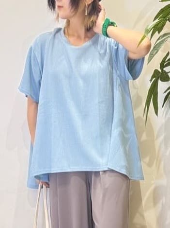 misakiさんの「SHOO･LA･RUE｜【S-LL/洗える/体型カバー/5分袖】涼しくきれいに決まる Aライントップス」を使ったコーディネート