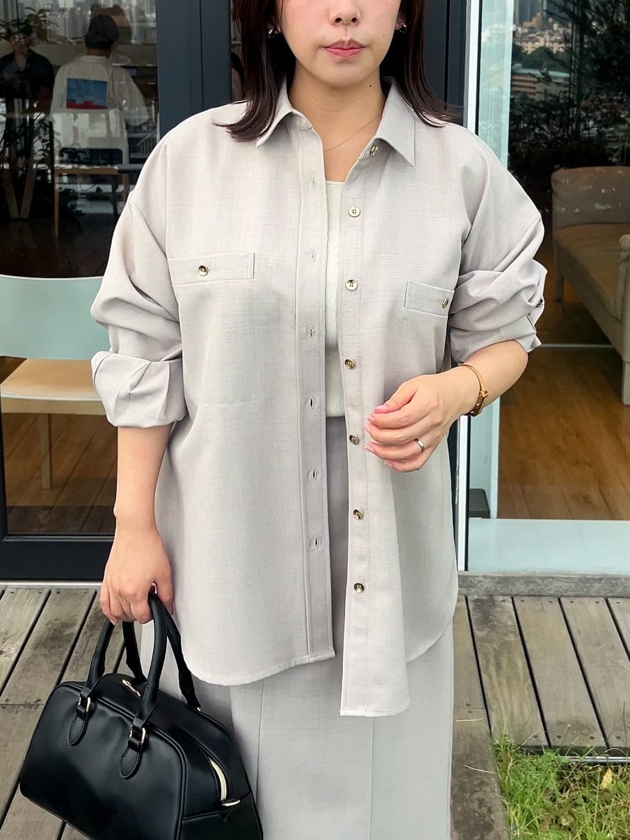 ちびゆきさんの「grove｜【カセット服/選べる着丈】洗濯機で洗えるオーバーシャツ」を使ったコーディネート