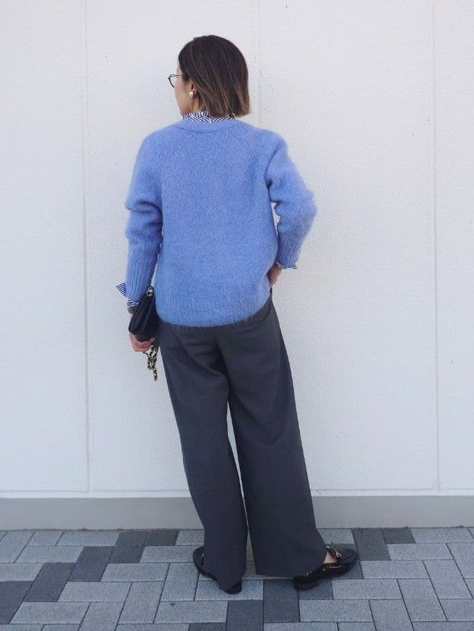 MUTSUKOさんの「UNTITLED｜【ゆったり】アルパカ混シャギー カーディガン」を使ったコーディネート