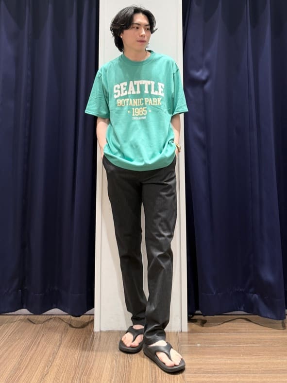 Tightさんの「THE SHOP TK｜カレッジロゴ半袖Tシャツ /親子リンク/洗濯機OK」を使ったコーディネート
