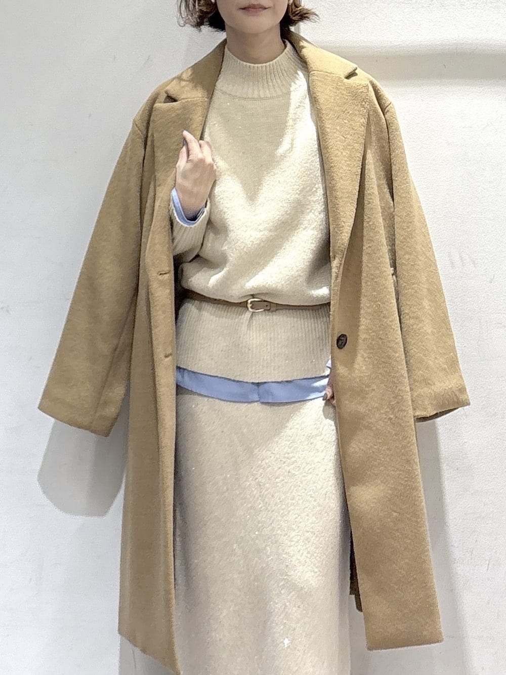 たけねぇさんの「OPAQUE.CLIP｜カシミヤブレンドウールチェスターコート」を使ったコーディネート