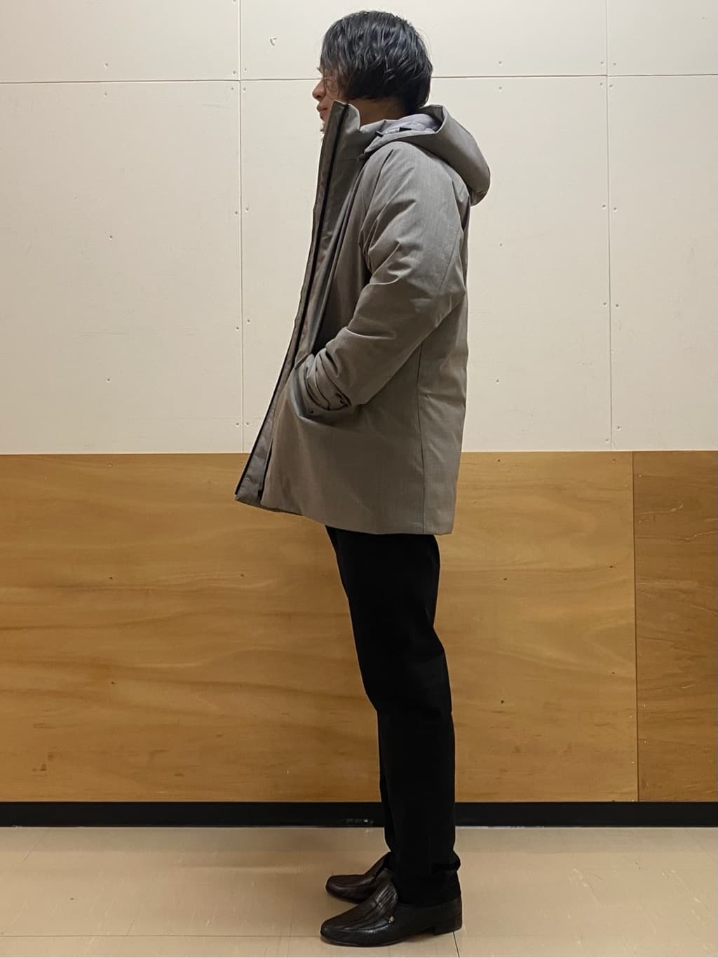 keyさんの「THE SHOP TK｜【軽くて、暖かい】SORONA／ソロナ 中綿ブルゾン 防風/軽量/洗濯機OK/フード脱着可」を使ったコーディネート