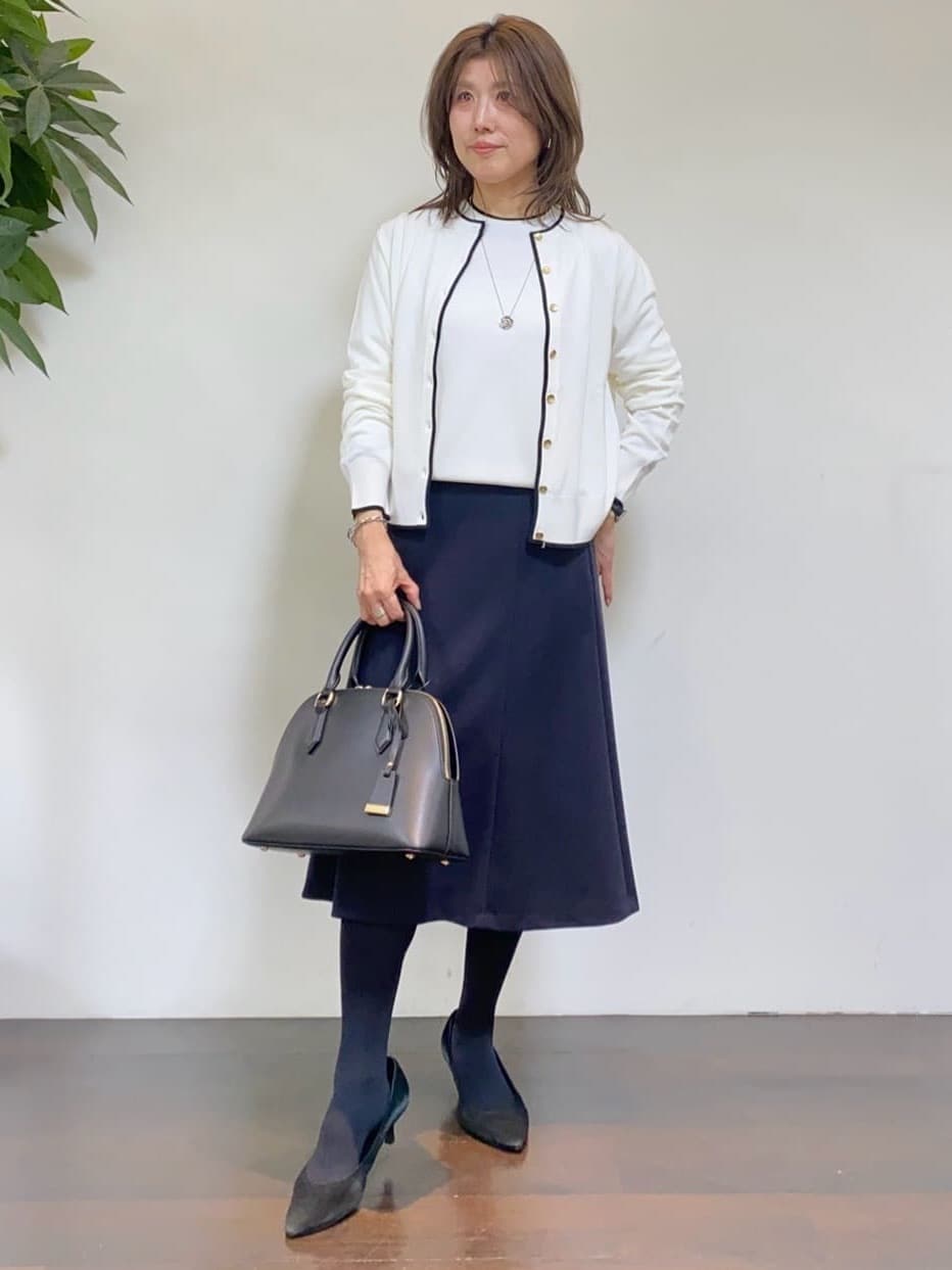 tomoさんの「UNTITLED｜【洗えるスーツ/ストレッチ】ウール混ジャージ ノーカラージャケット」を使ったコーディネート