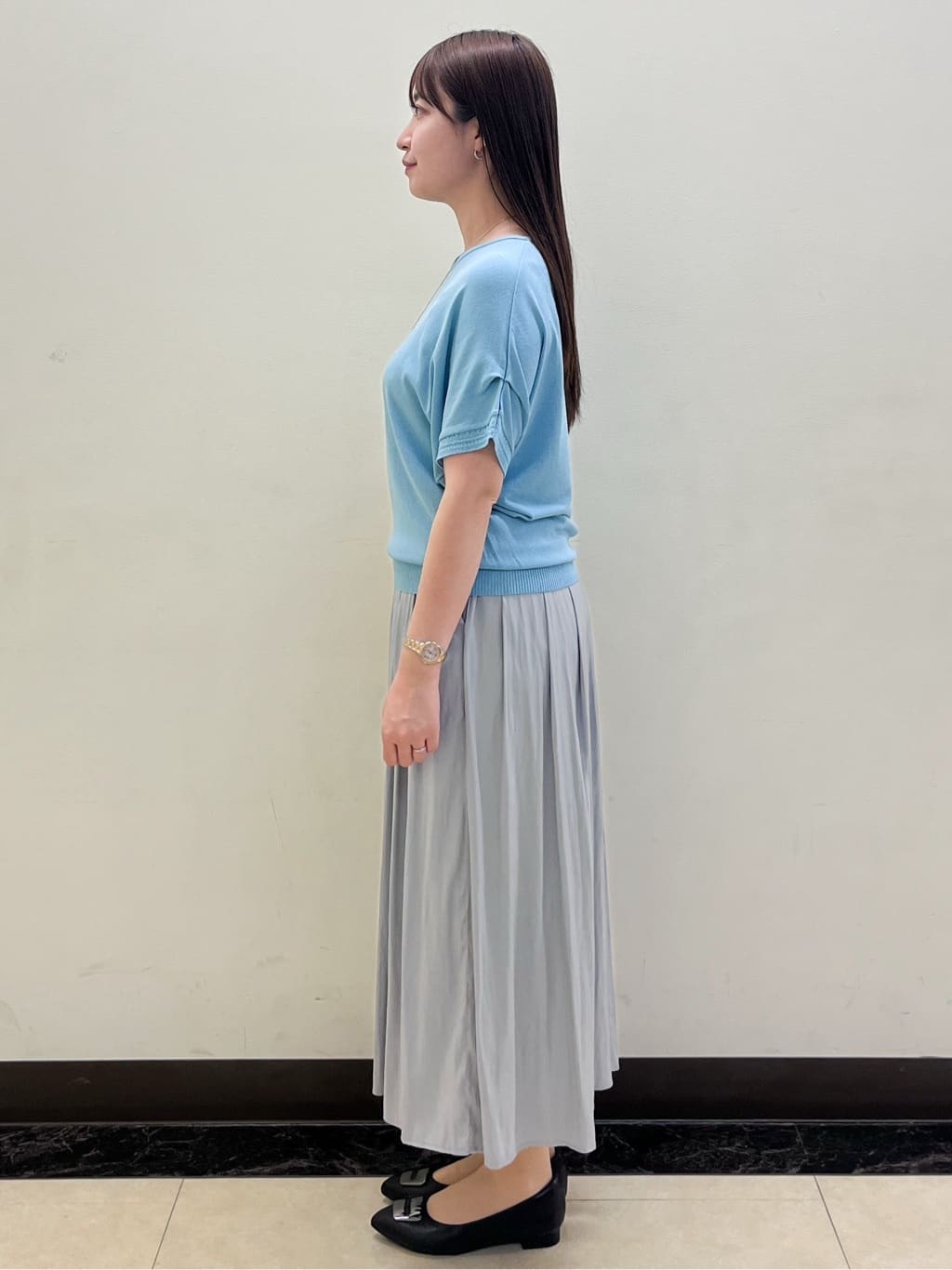 mikikoさんの「Reflect｜【選べる7色◎／手洗い可／二の腕カバー】半袖ニット」を使ったコーディネート