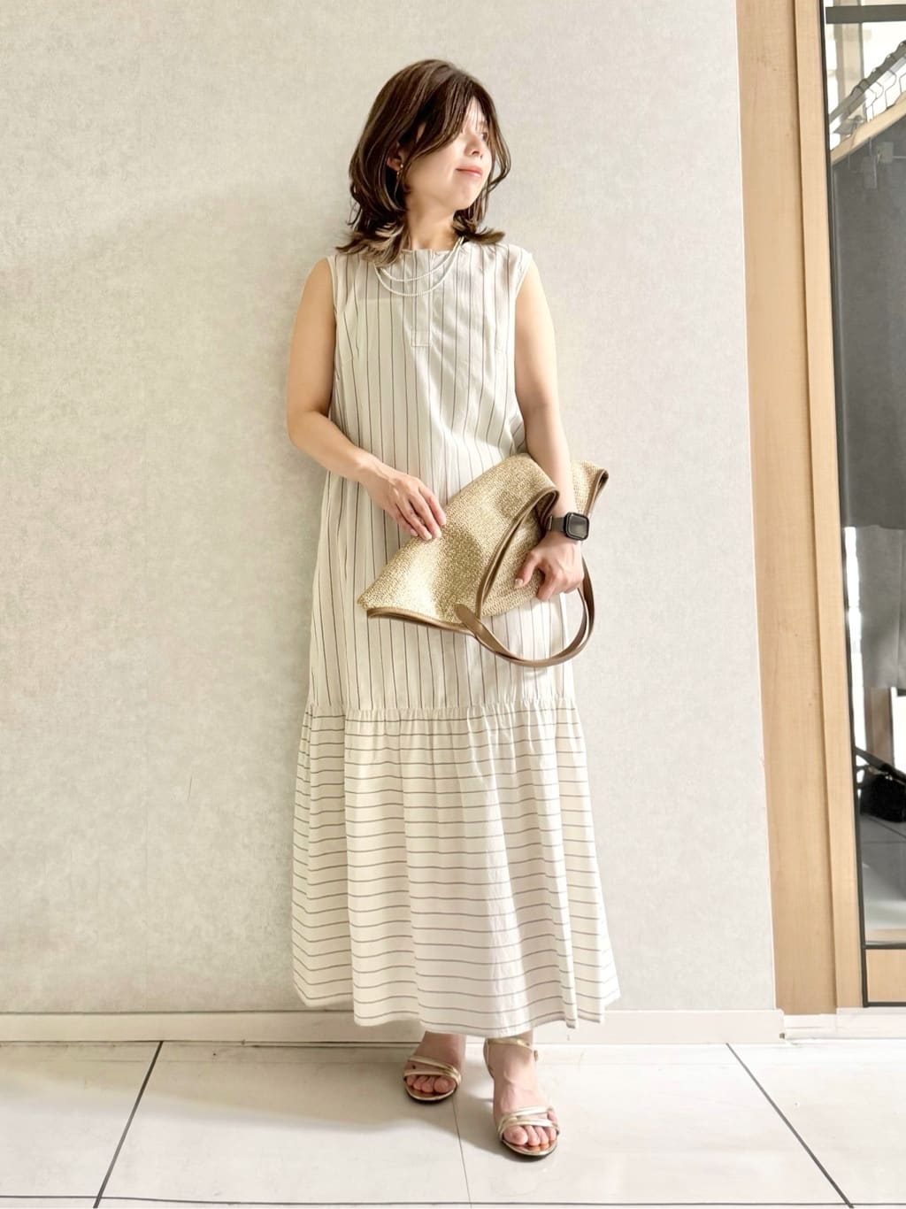 sayuさんの「UNTITLED｜◆【洗える/夏ワンピ】ストライプワンピース」を使ったコーディネート