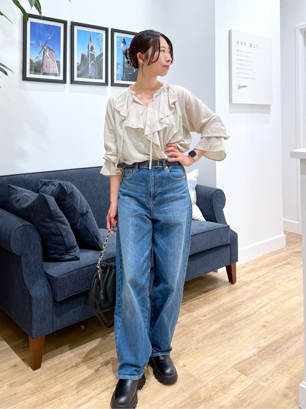 canaさんの「Dessin｜【洗える】デニムカーブパンツ」を使ったコーディネート