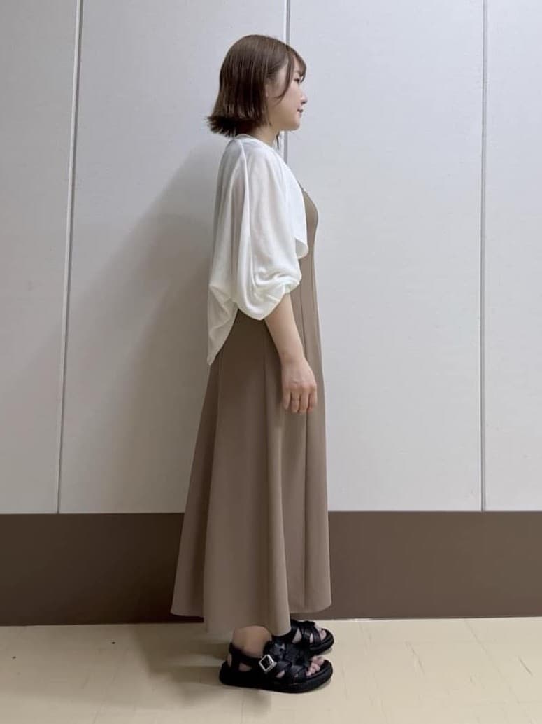 Rikoさんの「INDIVI｜【美シルエット】ノースリーブワンピース」を使ったコーディネート