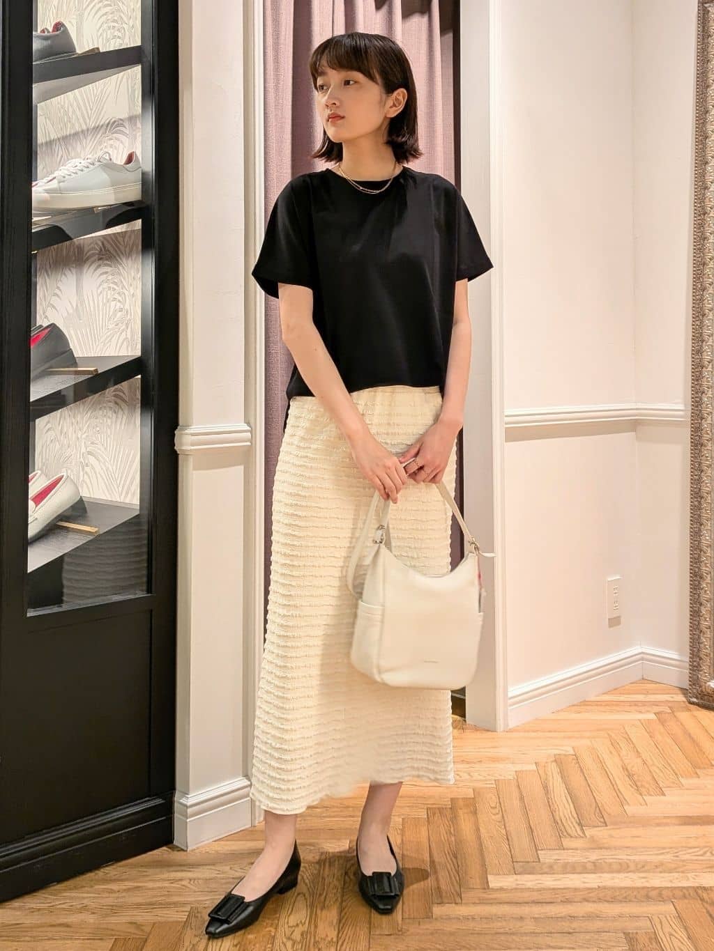 saoriさんの「DRESSTERIOR｜◆【接触冷感/抗菌防臭/消臭】アイスクリアコットンドルマンT」を使ったコーディネート