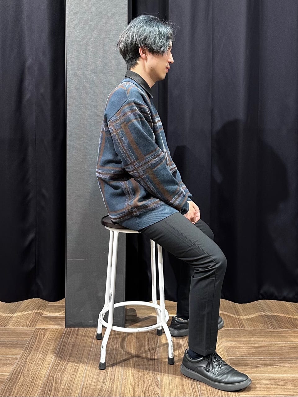 tomoyaさんの「THE SHOP TK｜チェックジャカードニット【洗濯機OK】」を使ったコーディネート