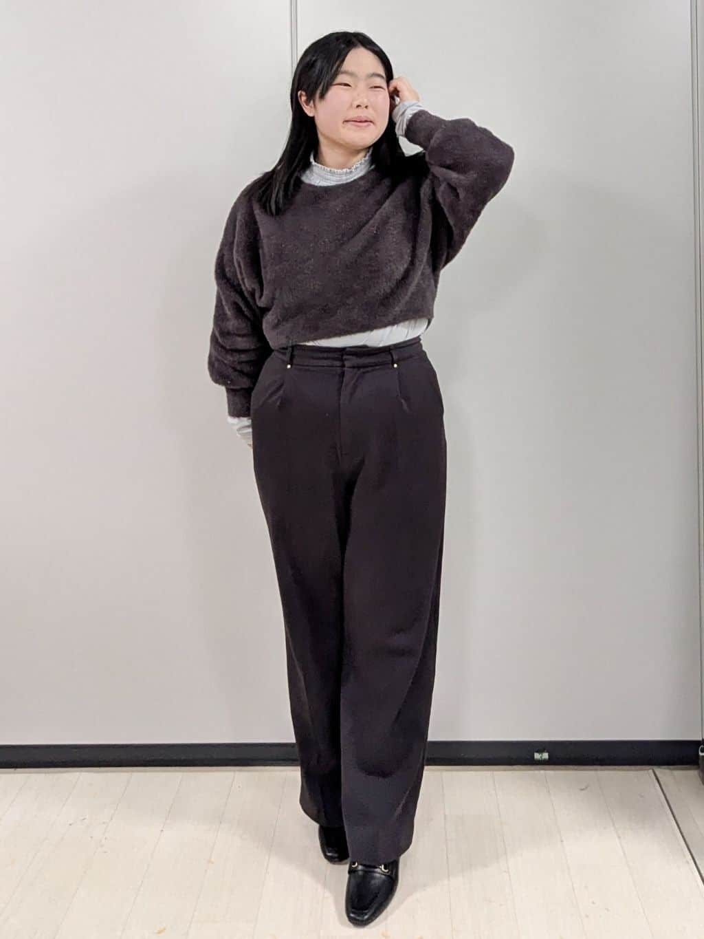 Nonさんの「index｜ラメフェザープルオーバーセット ニットワンピース【洗濯機OK】《XS～LL》」を使ったコーディネート