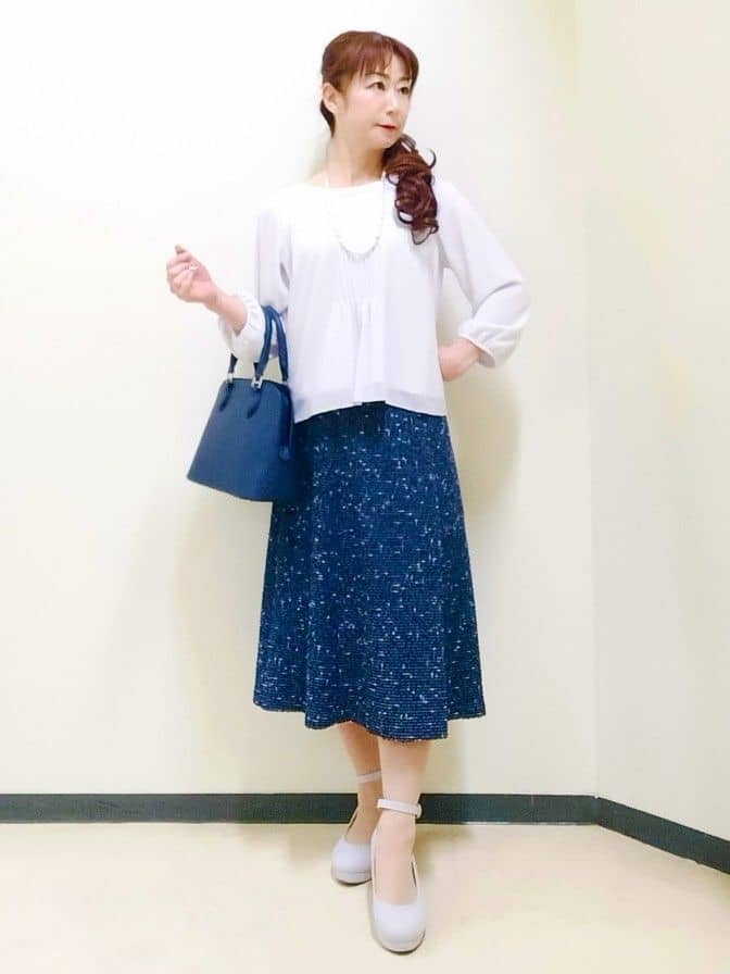 花さんの「Reflect｜【SS-4Lサイズ】ピンタック&times;スカラレースブラウス」を使ったコーディネート