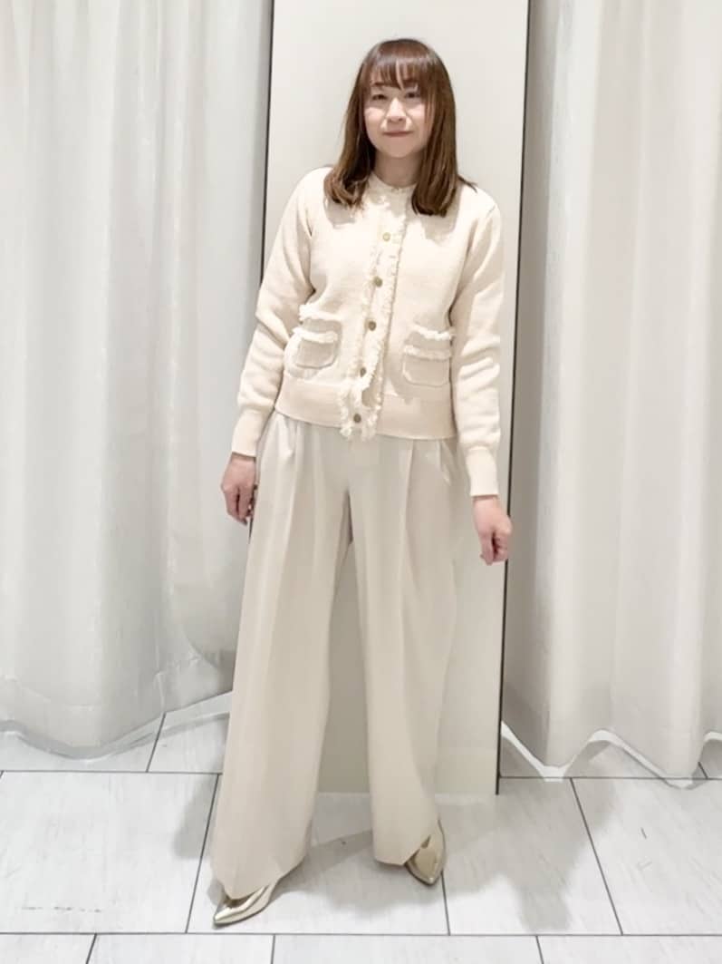 ʏᴜᴋɪᴋᴏさんの「UNTITLED｜【洗える/ウエスト後ろゴム】ウール混　タックワイドパンツ」を使ったコーディネート