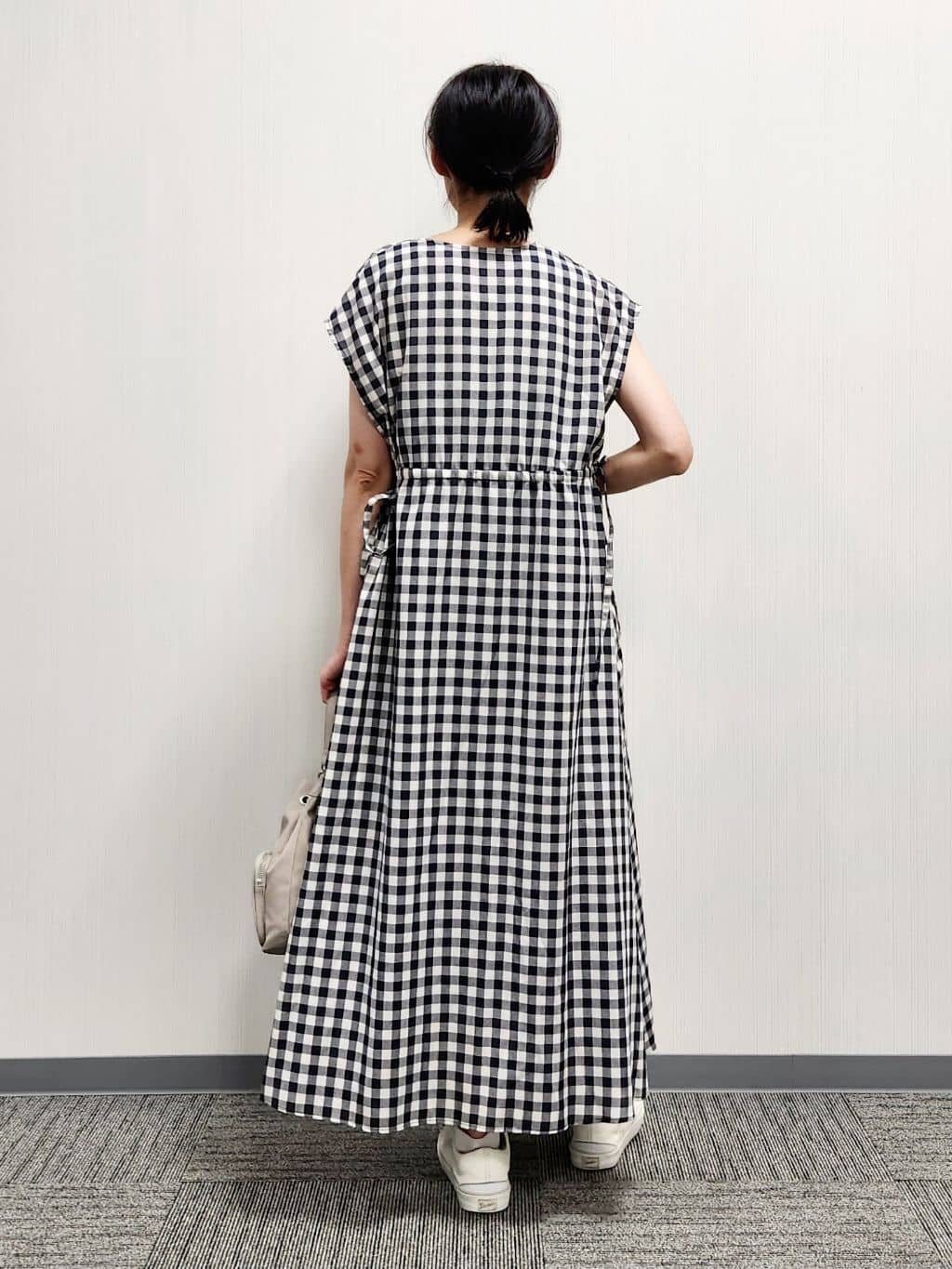 naraさんの「Dessin｜【リンクコーデ・洗える】ウエストドロスト付きチェック柄ワンピース」を使ったコーディネート