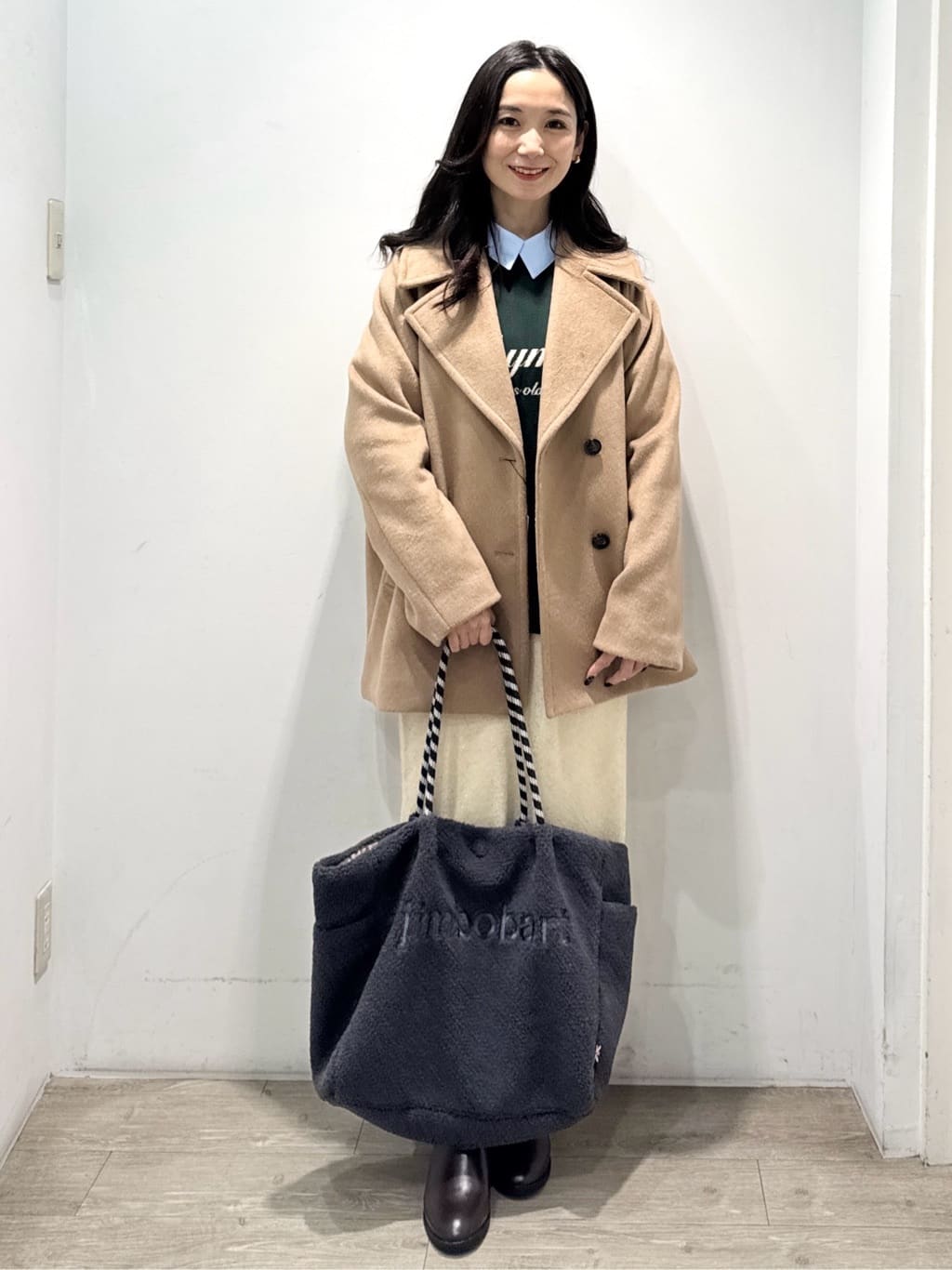 yuicciさんの「OPAQUE.CLIP｜カシミヤブレンドウールミドルピーコート」を使ったコーディネート