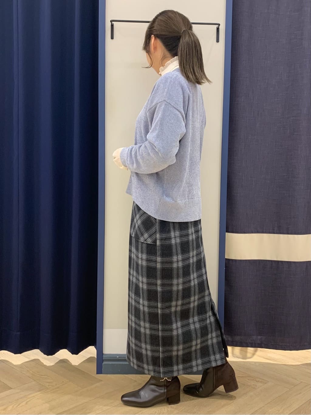 mokaさんの「grove｜ラメモールヤーンプルオーバーニット」を使ったコーディネート