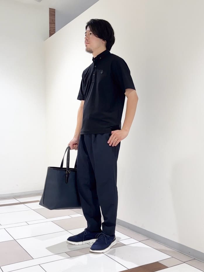 及川さんの「TAKEO KIKUCHI｜【COOL CITY WEAR】エアートール ポロシャツ /接触冷感・通気性」を使ったコーディネート