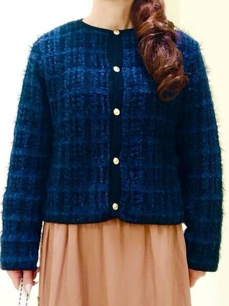 花さんの「Reflect｜【お食事会やお出かけに◎】ふんわりジャカード編みカーディガン」を使ったコーディネート