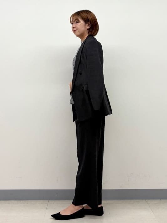 まいこさんの「INDIVI｜【洗える／セットアップ可能】凹凸ストレッチ素材ダブルジャケット」を使ったコーディネート