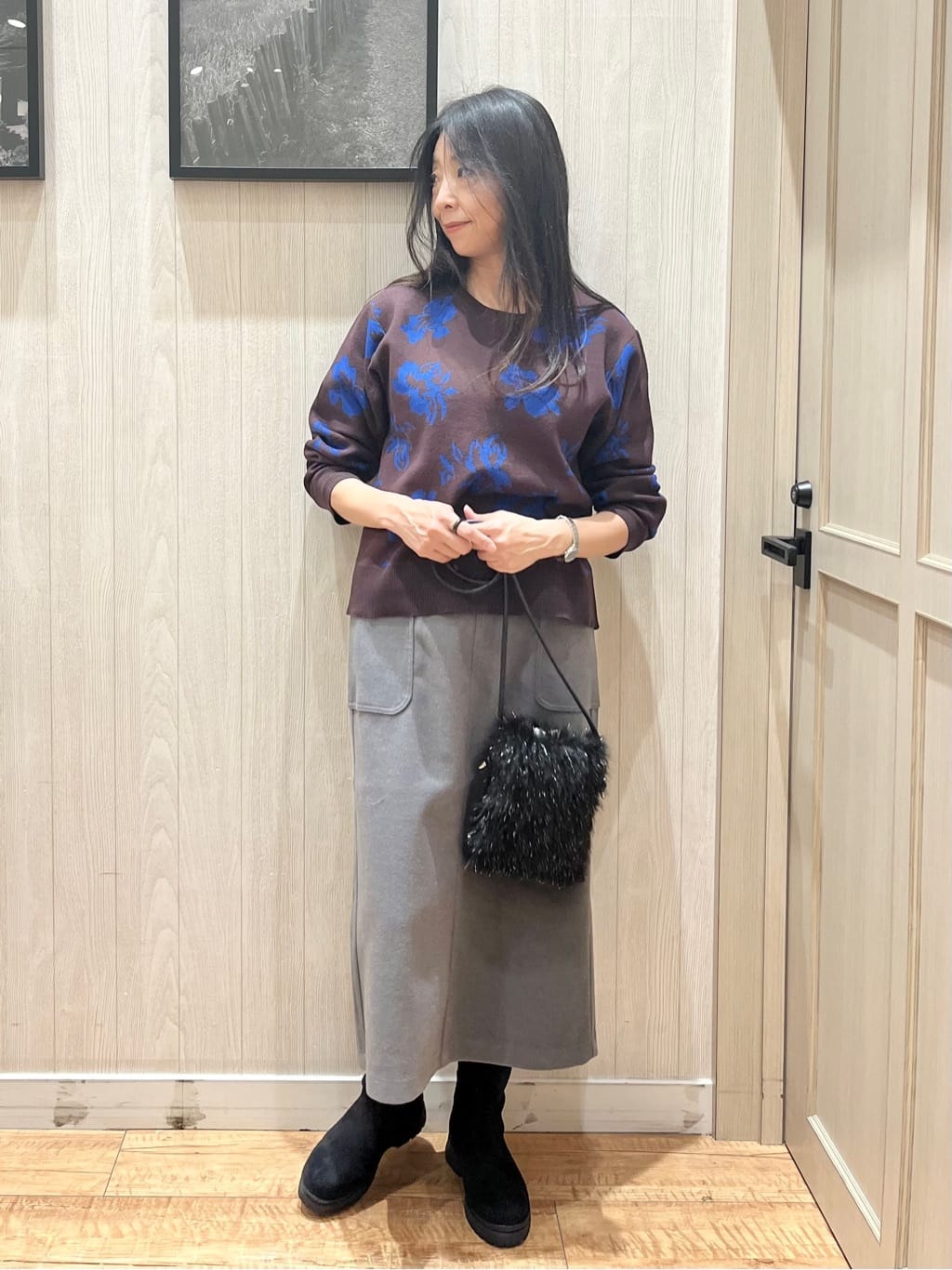 youさんの「SHOO･LA･RUE｜【洗濯機可/毛玉レス】大人世代も取り入れやすい スウェットライク アソートニット」を使ったコーディネート