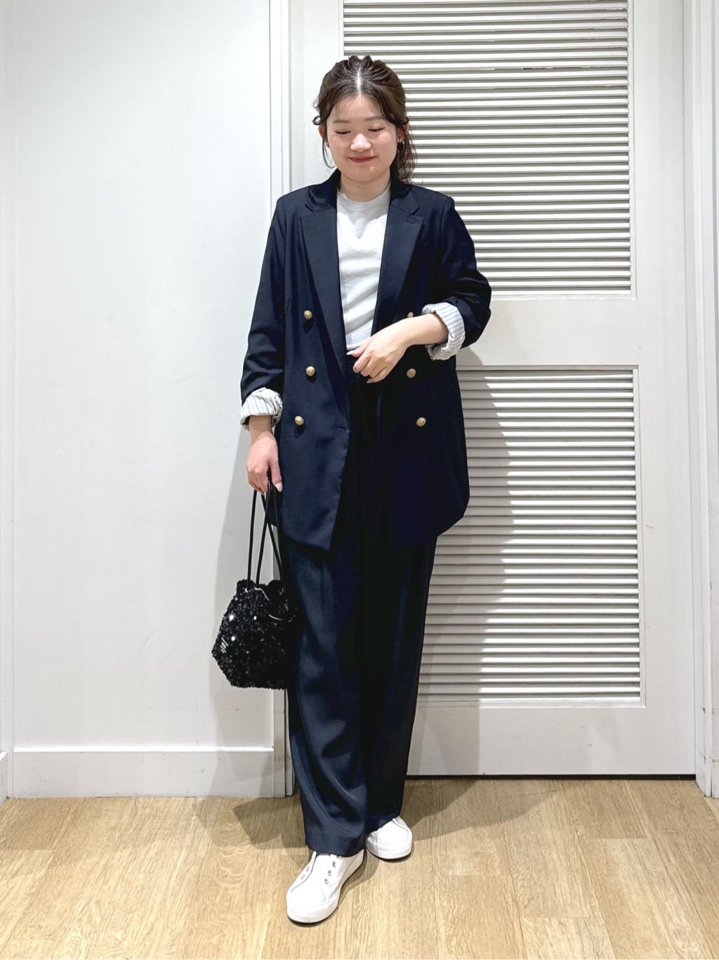 Harunaさんの「Dessin｜◆金ボタンダブルジャケット」を使ったコーディネート
