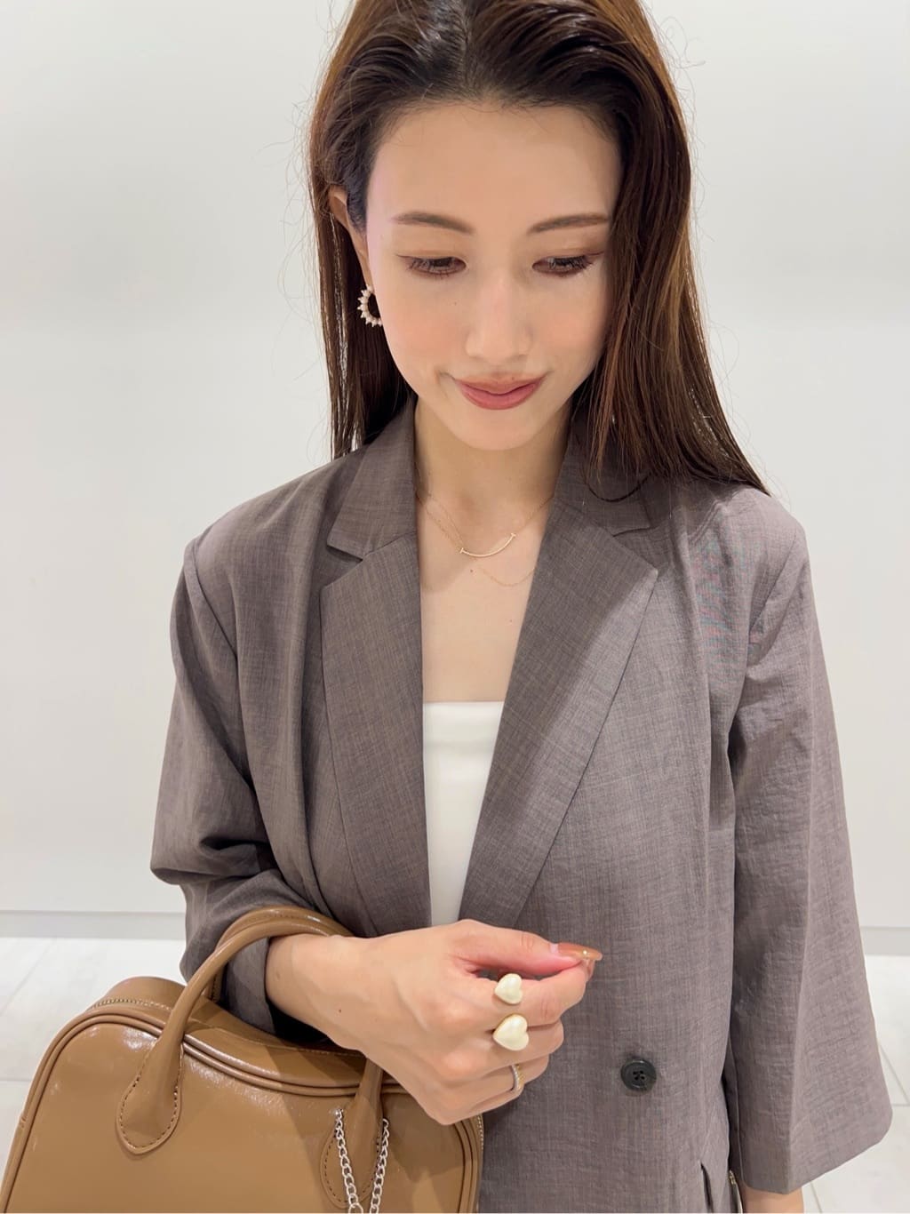 maiさんの「OPAQUE.CLIP｜リネンライクダブルジャケット【洗える】」を使ったコーディネート