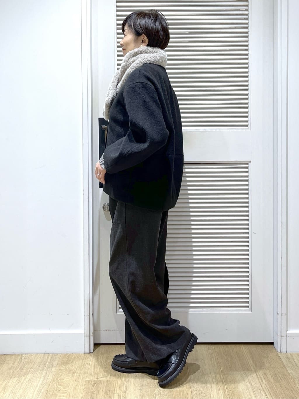 Miyazakiさんの「Dessin｜【裏地付き/洗える】コンフォートワイドパンツ」を使ったコーディネート