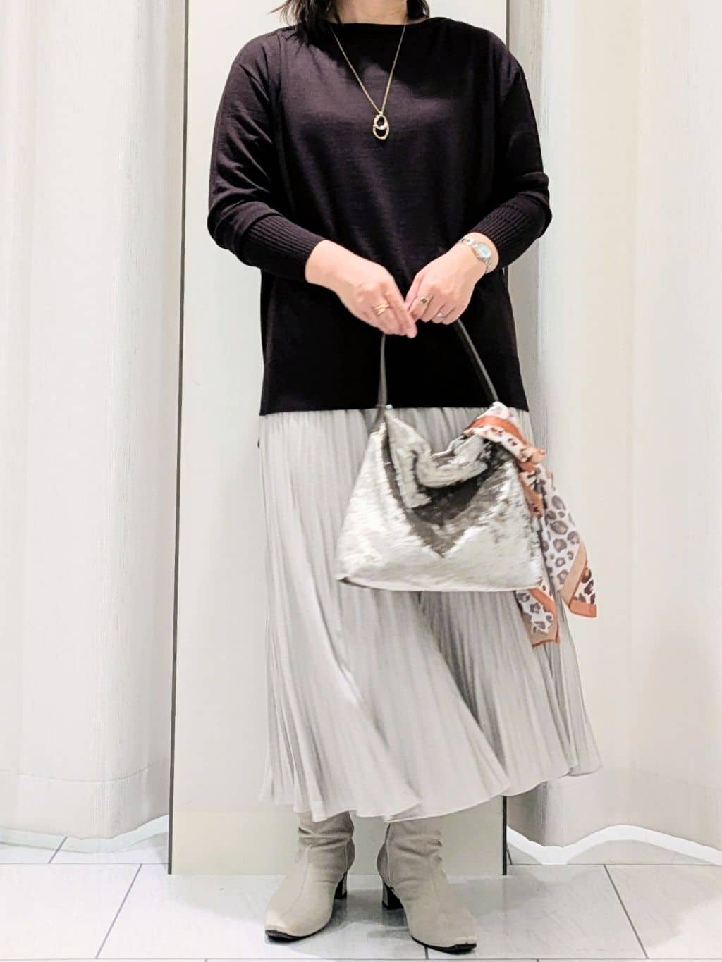Onumaさんの「UNTITLED｜【8色展開/体型カバー】魅せるタイムレスニット」を使ったコーディネート