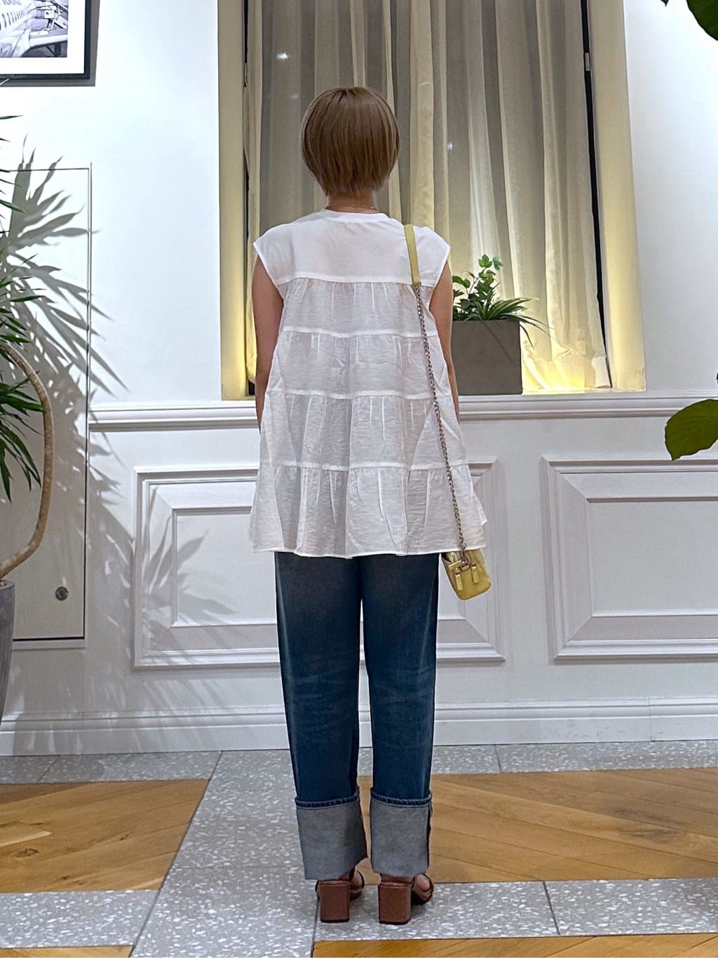 なべこさんの「DRESSTERIOR｜◆【接触冷感/イージーケア】ティアードコンビカットソー」を使ったコーディネート
