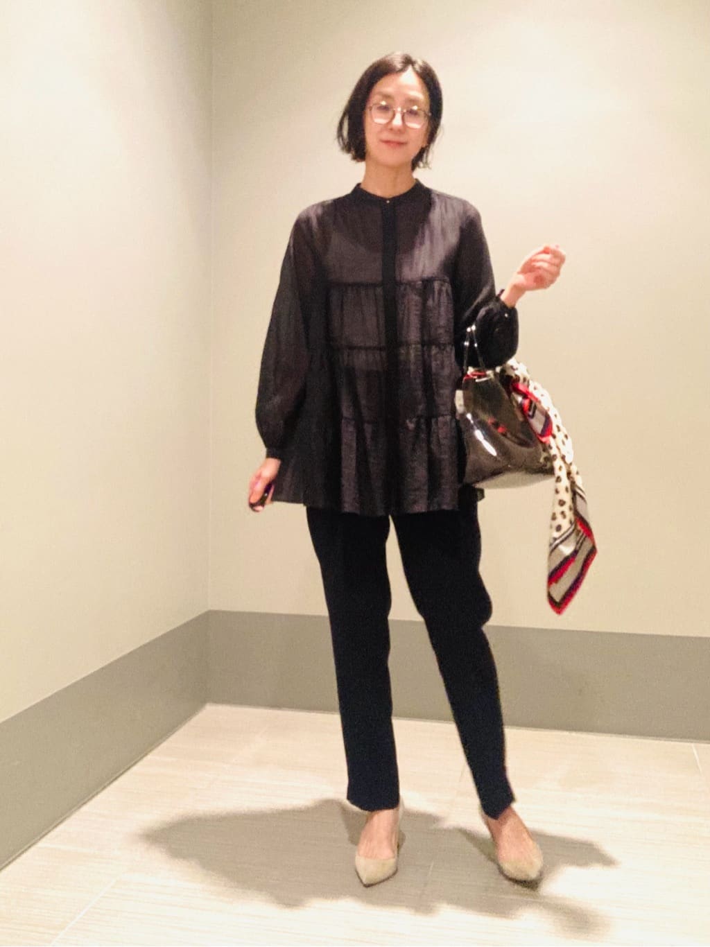Furuさんの「DRESSTERIOR｜【STORY11月号掲載】レオパードシルクスカーフ」を使ったコーディネート