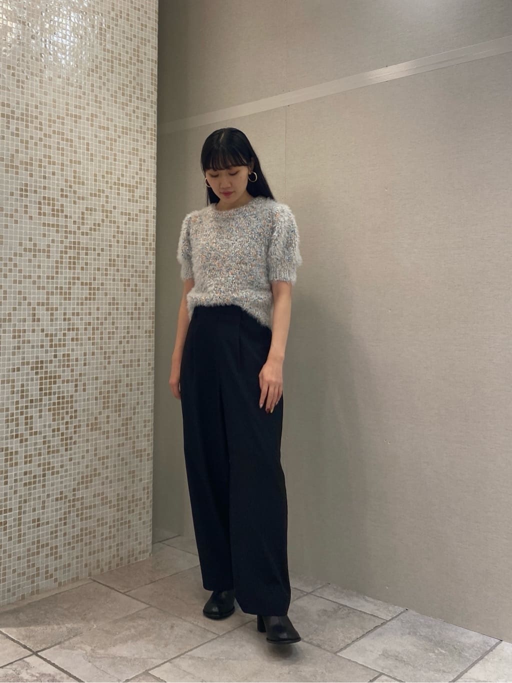 rinaさんの「INDIVI｜カラーネップニット」を使ったコーディネート