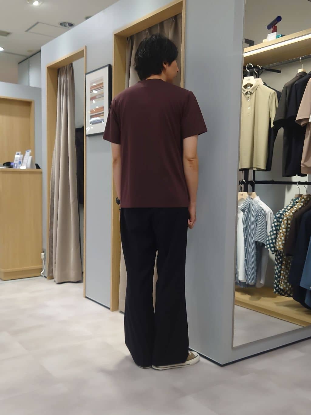 kawamuさんの「TAKEO KIKUCHI｜【COOL CITY WEAR】エアートール オープンカラーシャツ /接触冷感・通気性」を使ったコーディネート