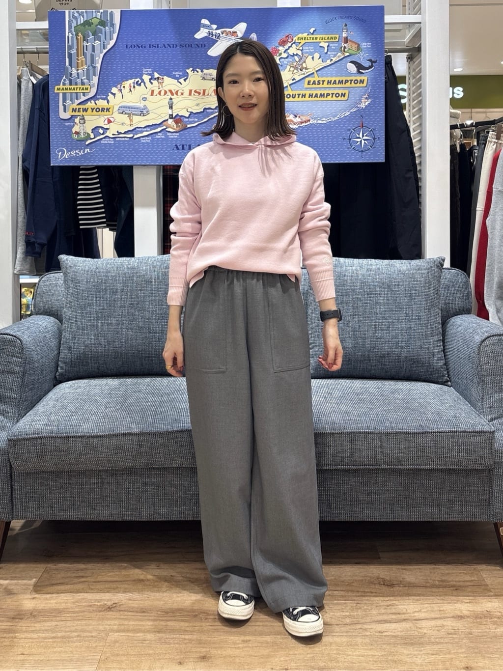 risaさんの「Dessin｜【洗える／体型カバー】ちょうどいいニットパーカ」を使ったコーディネート