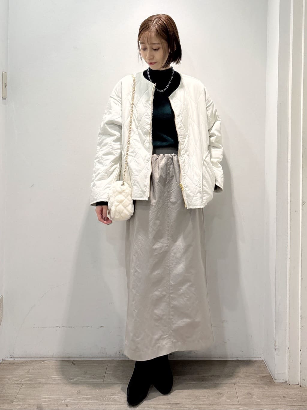 ぶまりんさんの「OPAQUE.CLIP｜ハイネックリブニット【洗濯機OK】」を使ったコーディネート