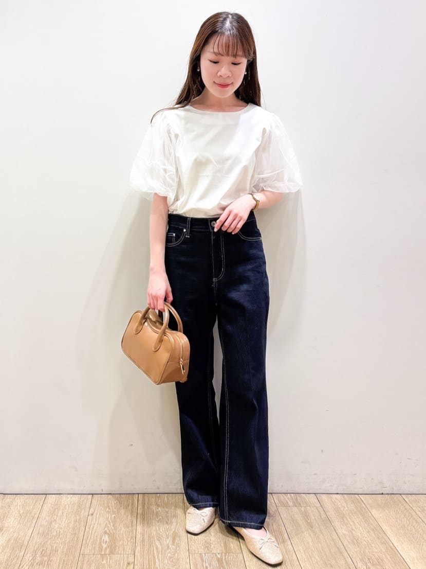 ayaさんの「index｜チュールドッキングバルーントップス【洗濯機洗い可／接触冷感】」を使ったコーディネート