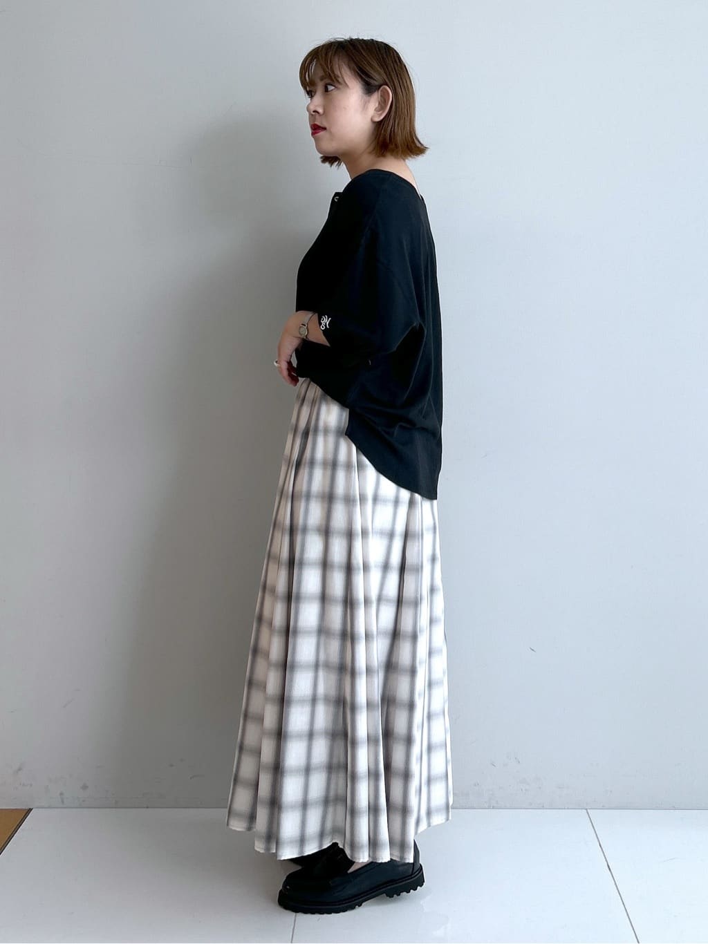 Hirokaさんの「Dessin｜【360度可愛い/前後2WAY/洗える】ライトコットンヘンリーカットソー」を使ったコーディネート
