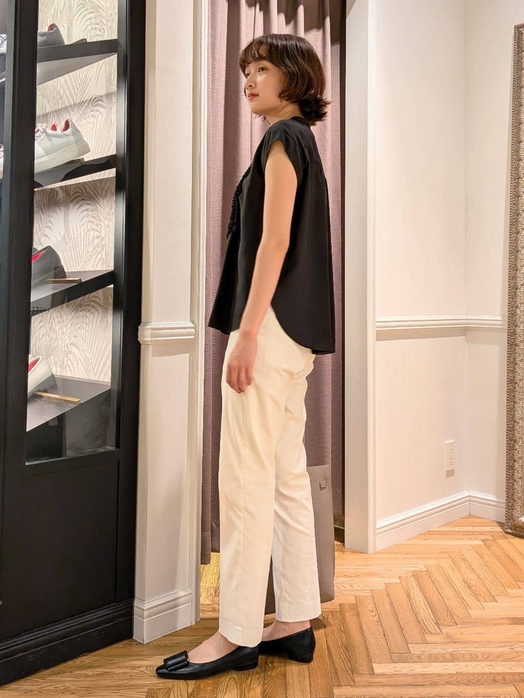 saoriさんの「DRESSTERIOR｜◆【洗える/接触冷感/通勤】ウォッシャブルストレッチテーパードパンツ」を使ったコーディネート