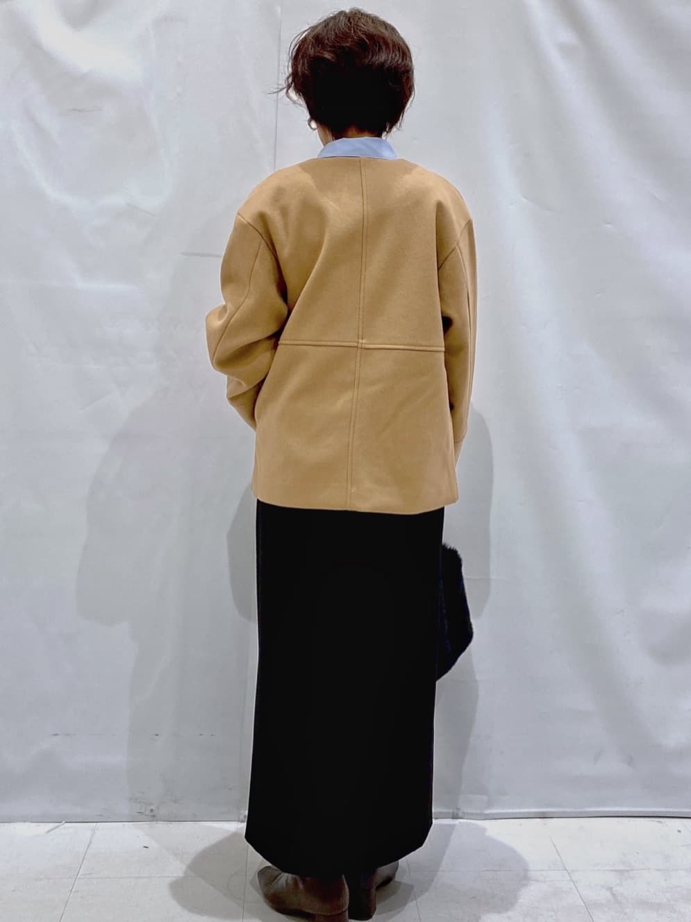Bonさんの「OPAQUE.CLIP｜ウールライクメルトンノーカラーコート【洗濯機洗い可】」を使ったコーディネート
