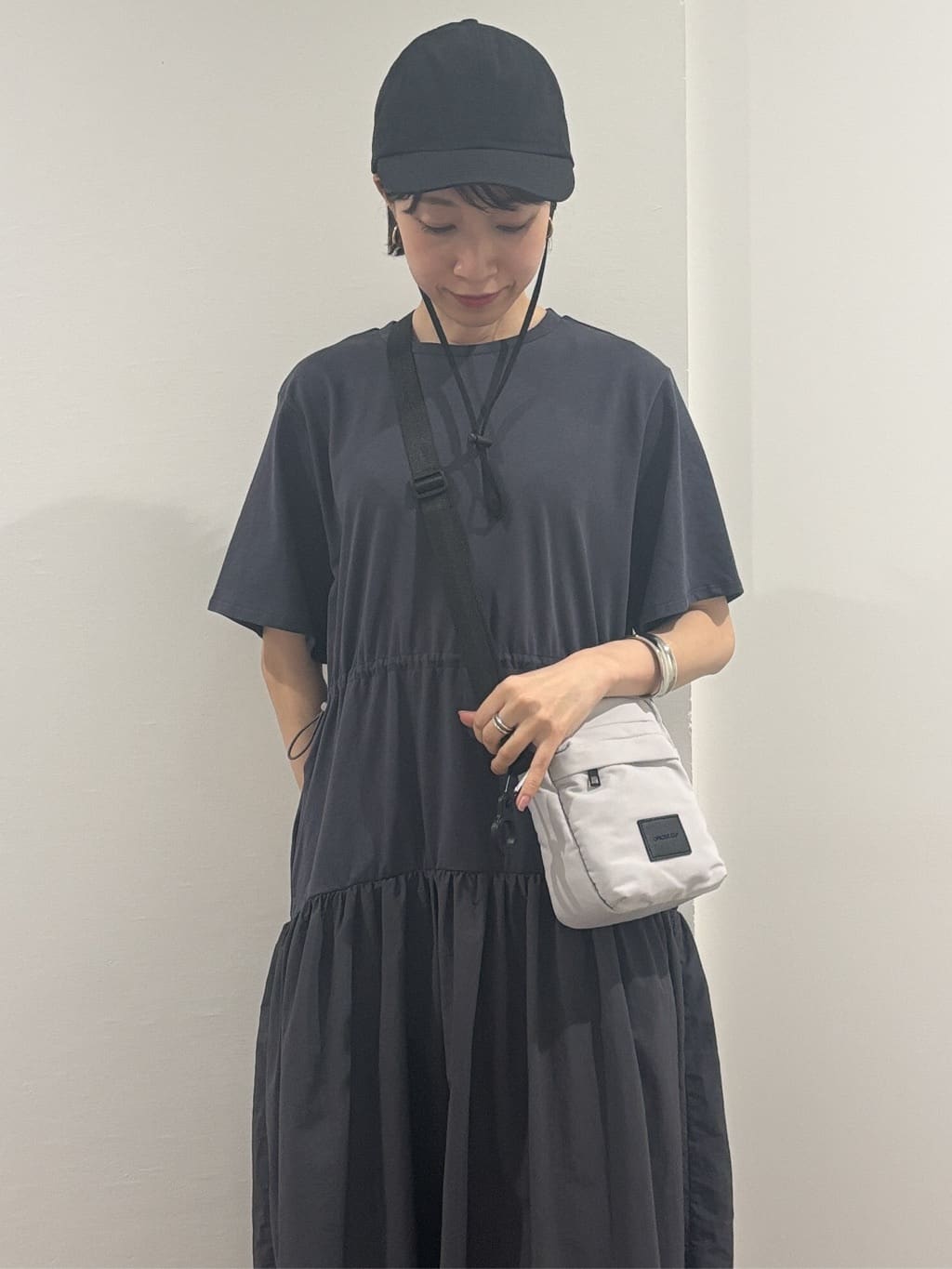 kumiさんの「OPAQUE.CLIP｜◆フィット＆フレアドッキングワンピース【洗濯機洗い可】」を使ったコーディネート