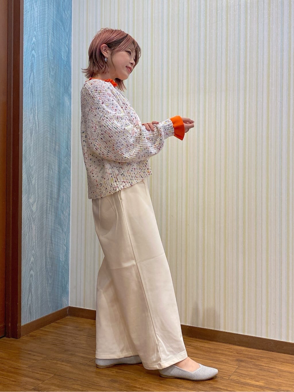 ayaさんの「SHOO･LA･RUE｜【洗濯機可/S-LL】ほどよいゆとりの もちっとやわらかリブニット」を使ったコーディネート