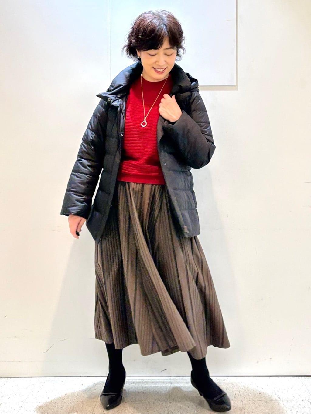 ヤスコさんの「Reflect｜【SS-4Lサイズ】フーデッドミドルダウンコート」を使ったコーディネート