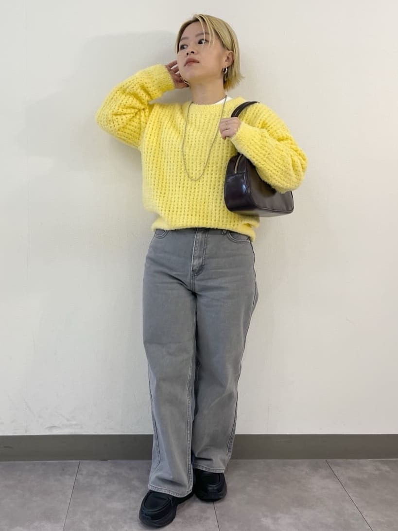 くーみーさんの「OPAQUE.CLIP｜モールヤーンメッシュニット【洗濯機OK】」を使ったコーディネート
