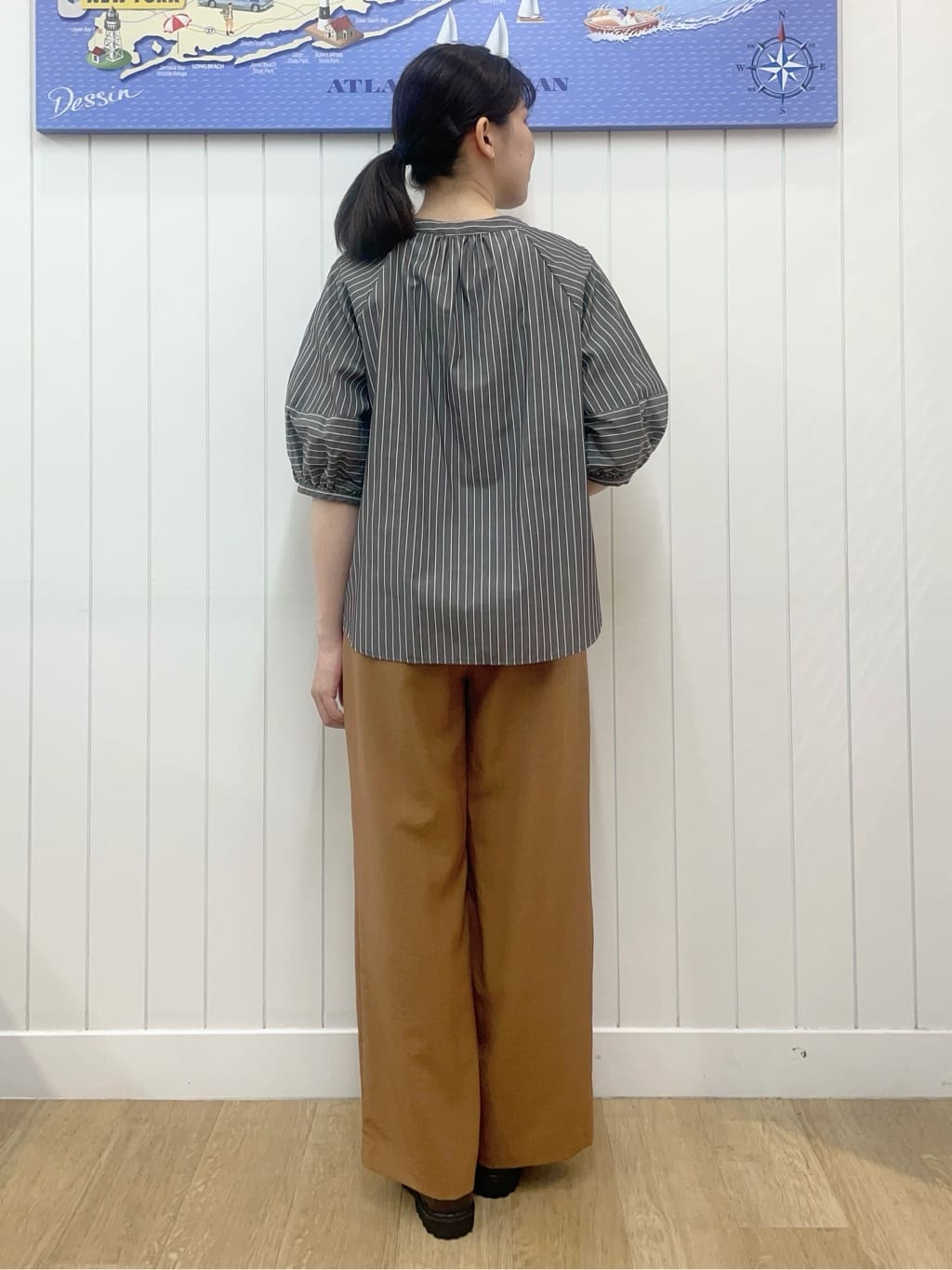 Mayaさんの「Dessin｜【ウエストゴム・洗える】アウトポケットワイドパンツ（XS～L）」を使ったコーディネート