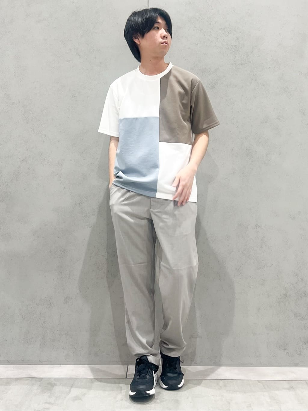 SHI-MAさんの「THE SHOP TK｜ツイルブロッキング 半袖Tシャツ 洗濯機OK」を使ったコーディネート