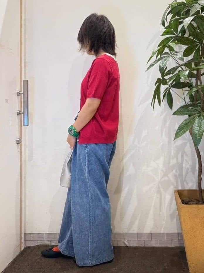 misakiさんの「SHOO･LA･RUE｜【洗える/S-LL/前後2WAY】きれい見え 刺繍ニットカーディガン」を使ったコーディネート