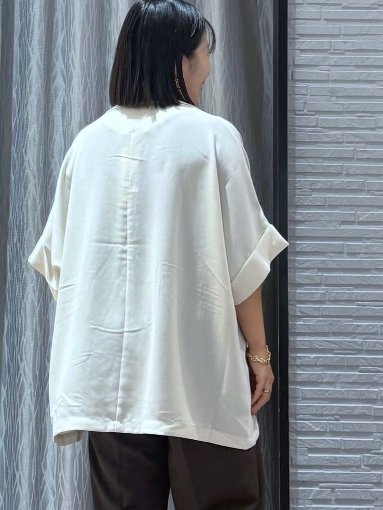 chさんの「THE SHOP TK｜ドルマン半袖ジャケット【洗える】」を使ったコーディネート