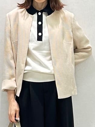 Miwaさんの「UNTITLED｜【トレンド/きれいめ】5分袖ポロニット」を使ったコーディネート