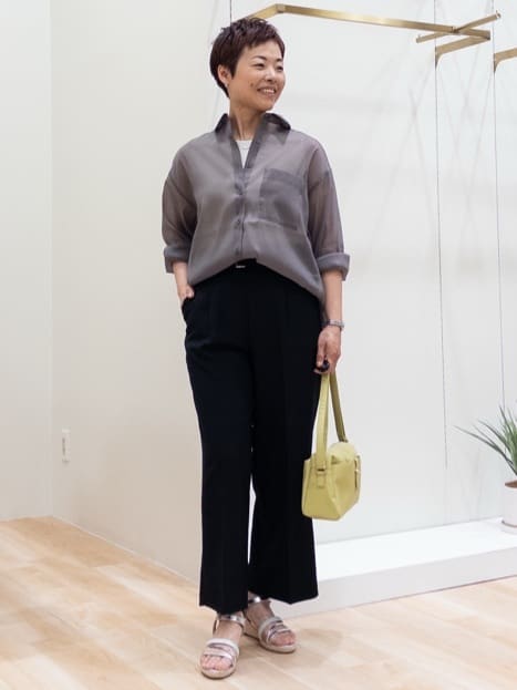 シュウコさんの「grove｜【Lee&times;grove別注】WIDE DENIM PANTS」を使ったコーディネート