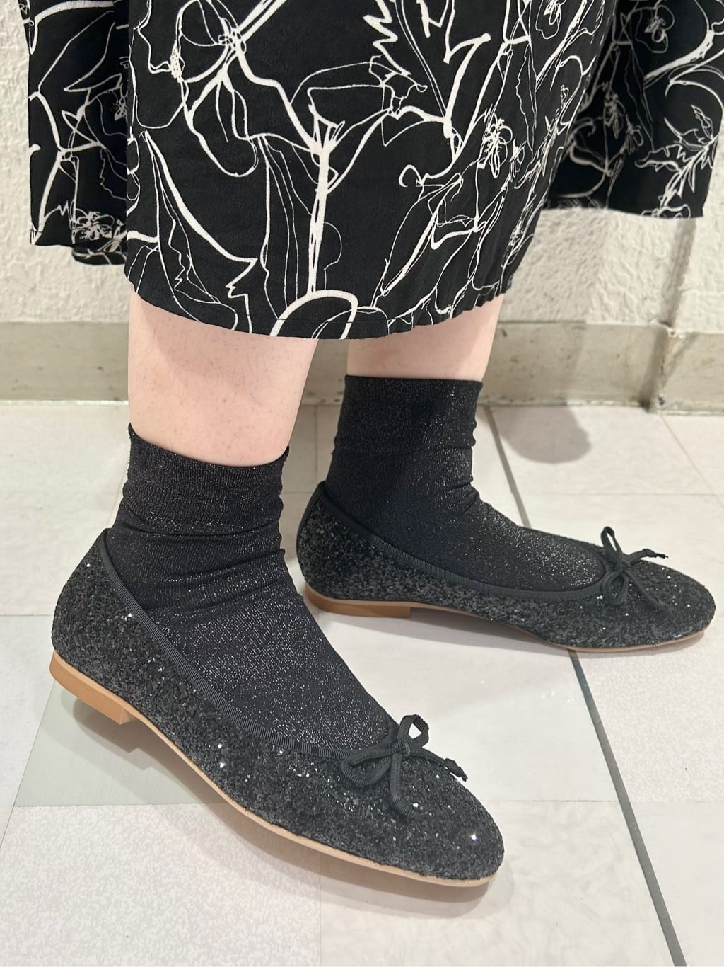 takeさんの「ESPERANZA｜【EC限定カラーあり】グリッターバレエシューズ」を使ったコーディネート